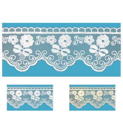 Pizzo tulle 100% poliestere h 6,3 cm articolo 60111 metri 10