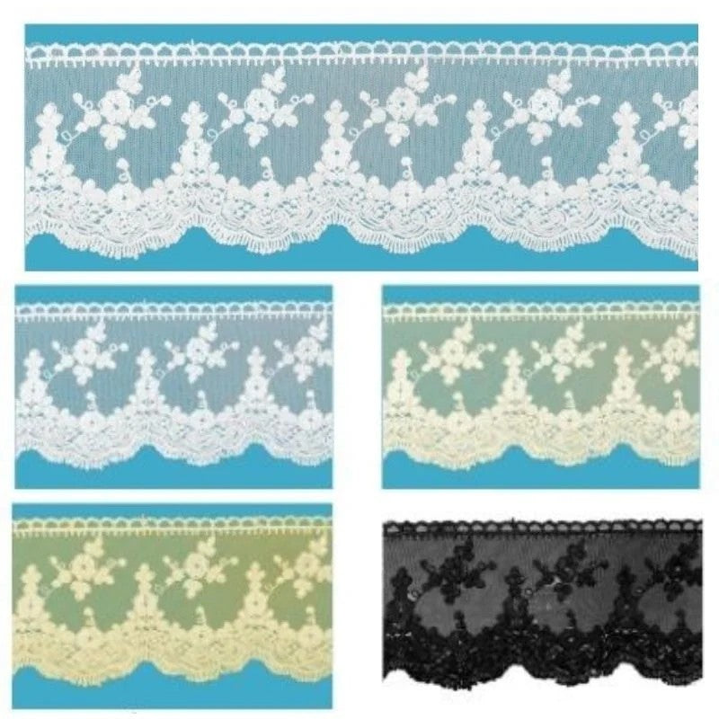 100% polyester tulle lace h 7.8 cm item 60133 10 meters