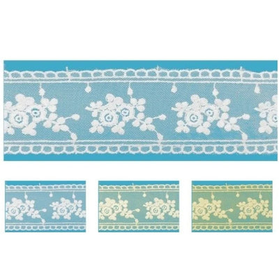 Pizzo tulle tramezzo 100% poliestere h 5,2 cm articolo 60121 metri 10