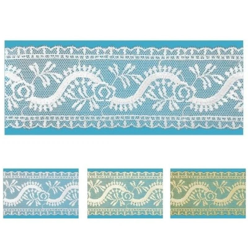 Tulle lace trim 100% polyester h 5.3 cm item 60159 10 meters