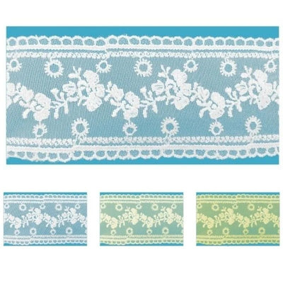 Pizzo tulle tramezzo 100% poliestere h 7 cm articolo 8TB0768A metri 10