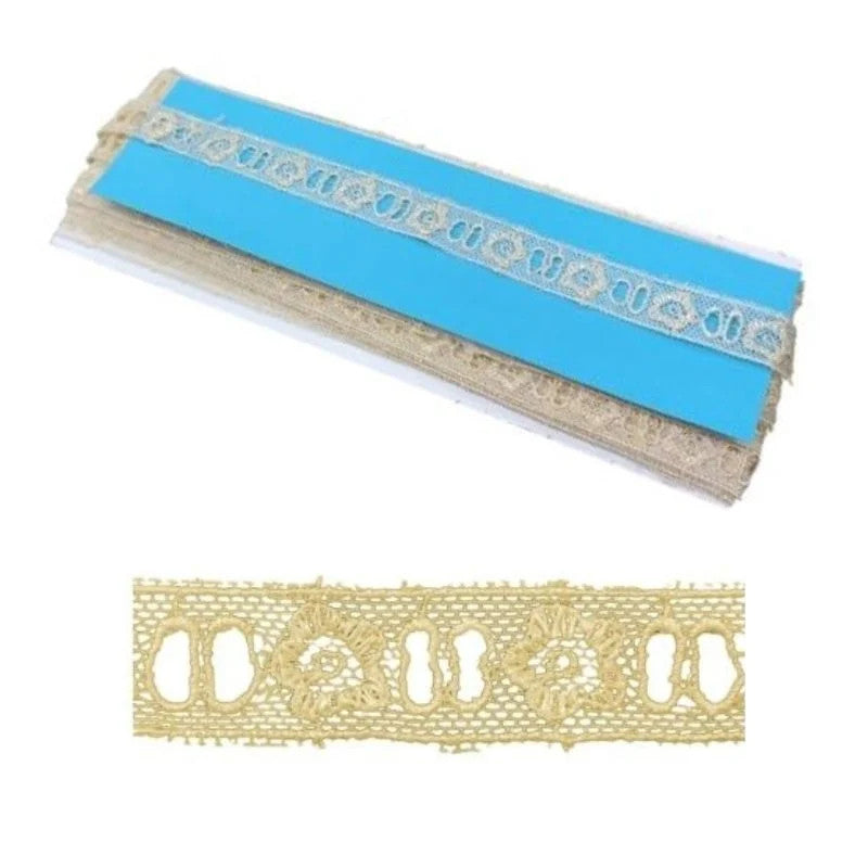 Tulle lace with ribbon trim 100% polyester h 1.7 cm item TL120 13.70 metres