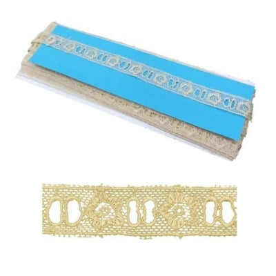 Pizzo tulle tramezzo passanastro 100% poliestere h 1,7 cm articolo TL120 metri 13,70