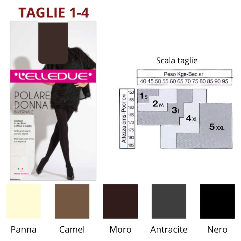 Polare donna  (TG 1-4)  collant lana Elledue