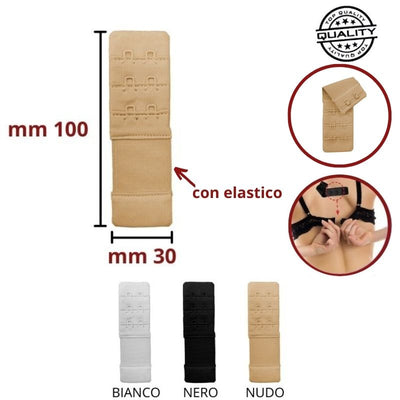 Prolunga reggiseno con elastico a 2 ganci h mm 30 articolo S/2/716