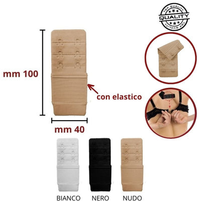 Prolunga reggiseno con elastico a 2 ganci h mm 40 articolo S/2