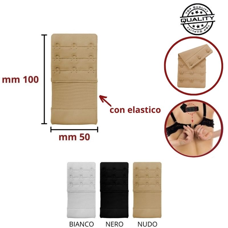 Prolunga reggiseno con elastico a 3 ganci h mm 50 articolo S/3-3