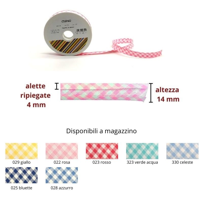 Patterned cotton bias tape h mm 14/4/4 item Cigno 20 meters