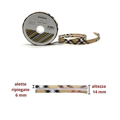 Sbieco cotone fantasia h mm 14/6/6 articolo Galles metri 15