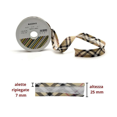 Sbieco cotone fantasia h mm 25/7/7 articolo Galles metri 15