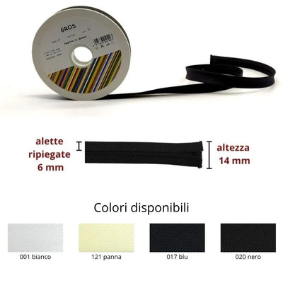 Sbieco in gros grain h mm 14/6/6  Topp metri 15