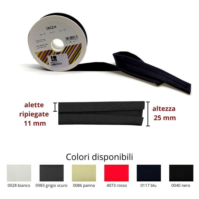 Matte lycra bias tape h mm 25/11/11 Ibiza item 10 meters