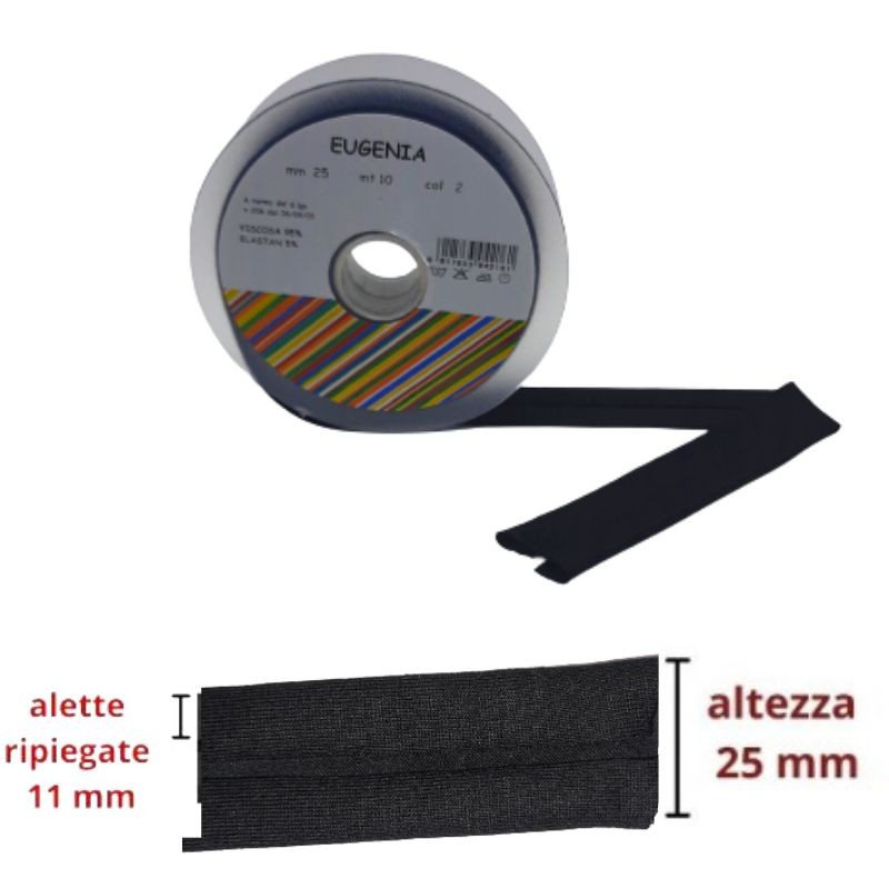 Elastic knit bias tape h mm 25/11/11 item Eugenia 10 meters