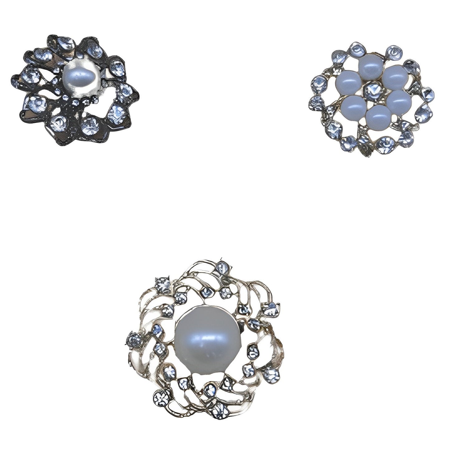 Spilla accessorio in perle e strass