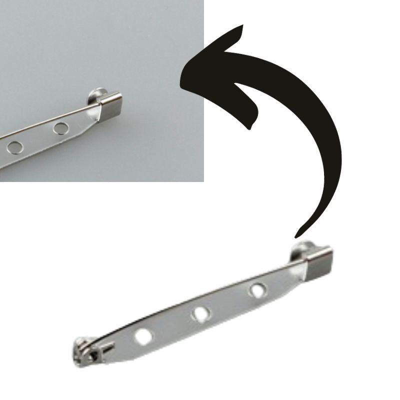 Spilla base forata cucibile h mm 38 articolo ff451/38 pezzi 24