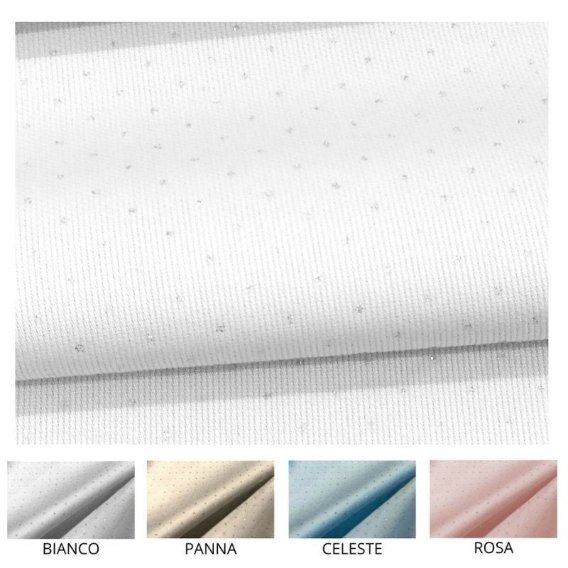 Cotton pique fabric with glittery stripes, 150 cm high
