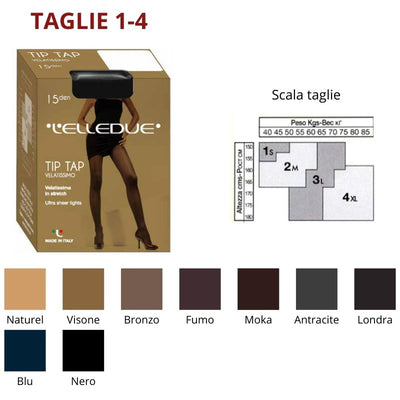 Tip tap 15 den collant velato Elledue paia 12