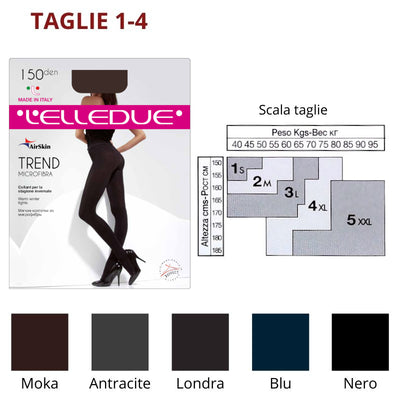 Trend 150 den (TG 1-4) collant microfibra Elledue paia 3