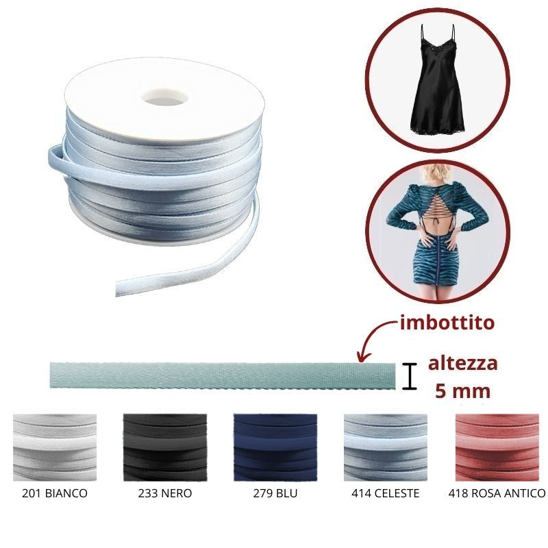 Satin spaghetti tubular h mm 5 item 889 meters 25