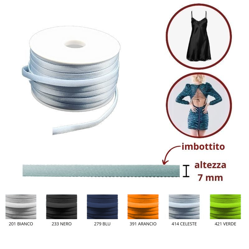 Satin spaghetti tubular h mm 7 item 889 meters 25