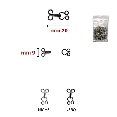 Uncinelli ganci in ferro N° 5,5 lunghezza cm 2 coppie 25