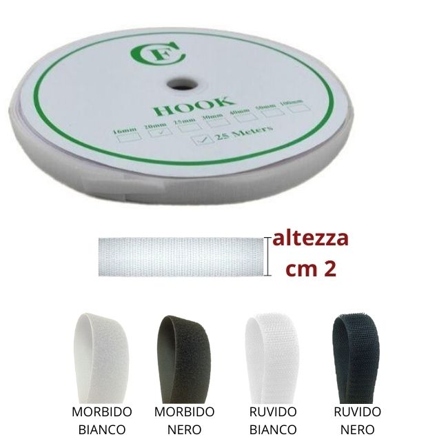 Velcro to sew (no adhesive) h 2 cm 25 meters