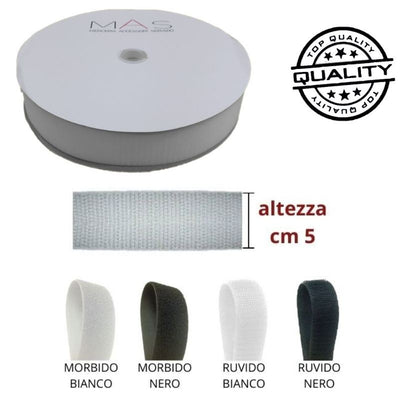 Velcro da cucire (no adesivo) h cm 5 articolo V35 Mas metri 25